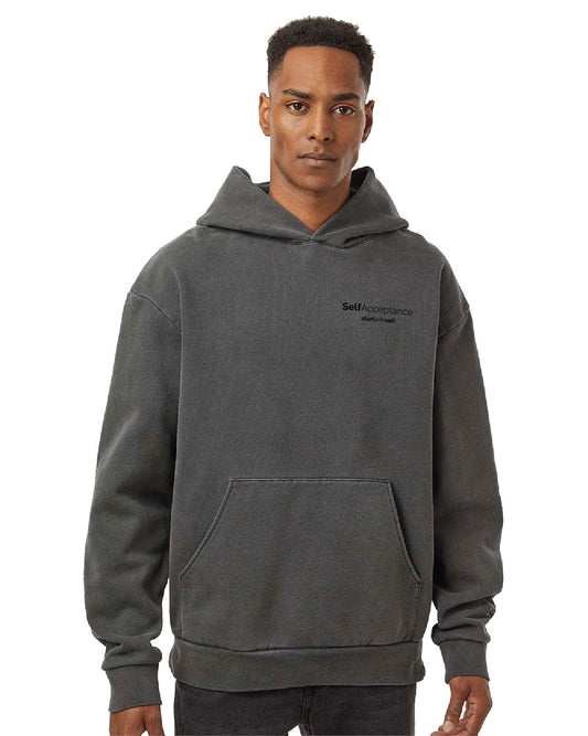 Self Acceptance Pigment Black Hoodie