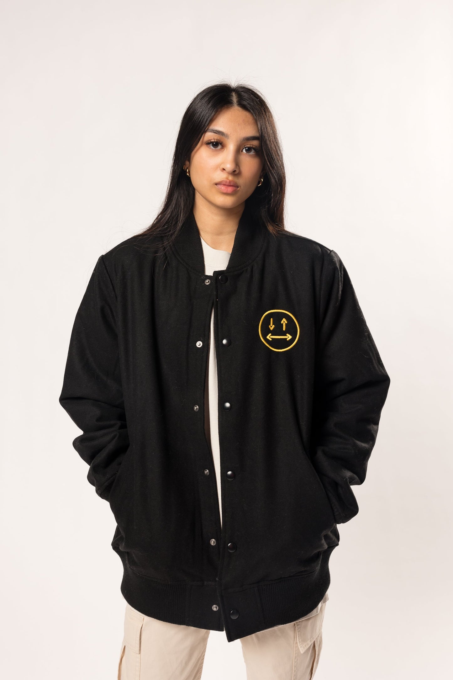 face to face ying yang black bomber